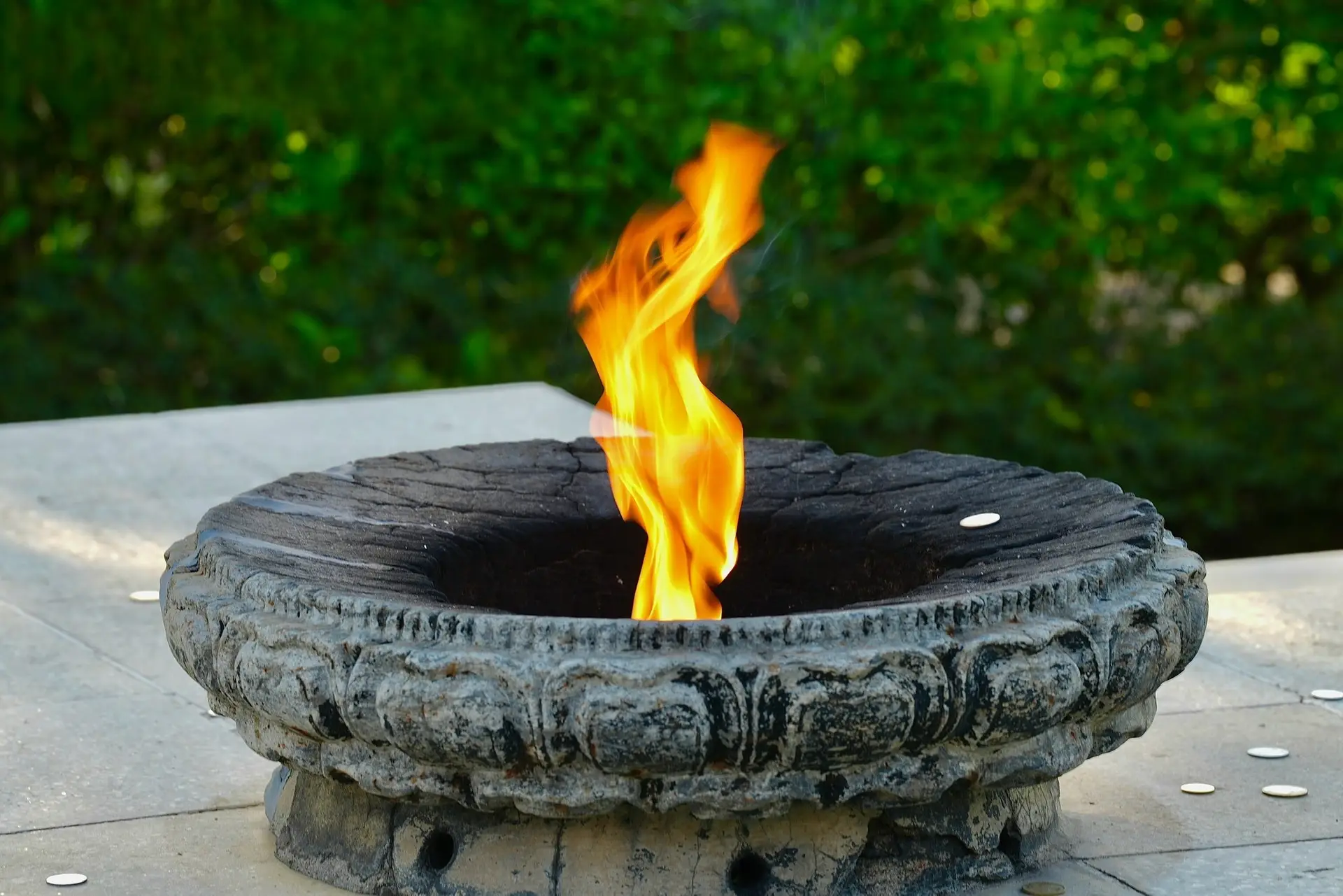 Continuous flame at Lumbini World Peace Pagoda